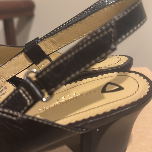 Liz Claiborne flex Tasha brown leather, low chunky heel sandal sling back 8.5 - Picture 12 of 15